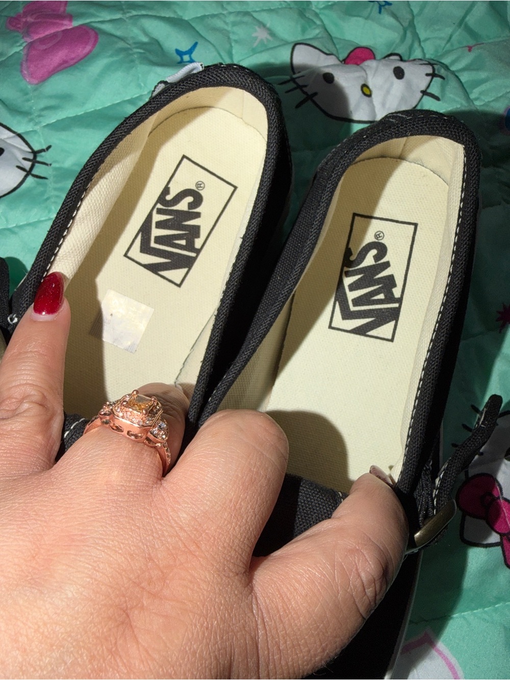 Vans Black Canvas Mary Jane with White Sole and Stitching - Picture 3 of 3
